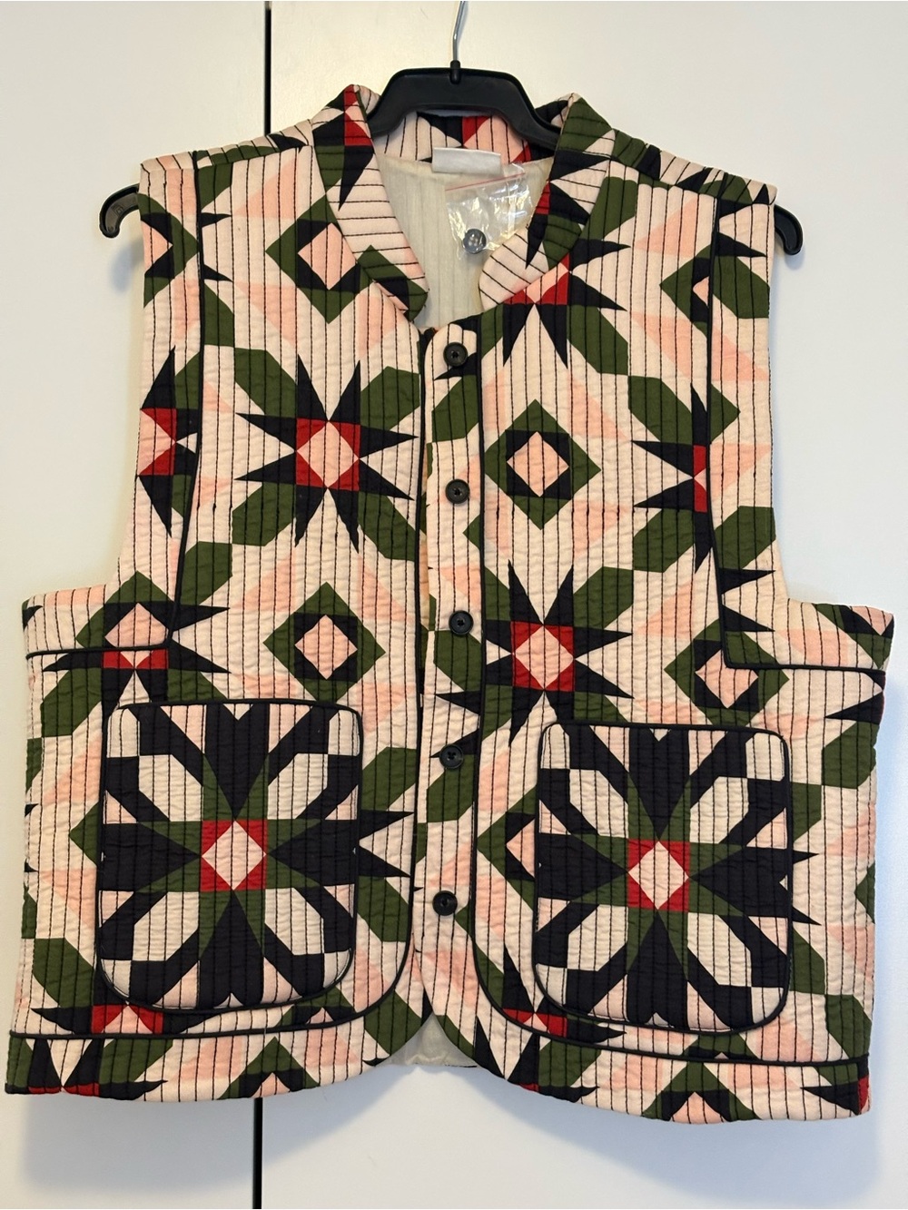 Julia Amory Quilted Vest NWT XL Montauk Patchwork